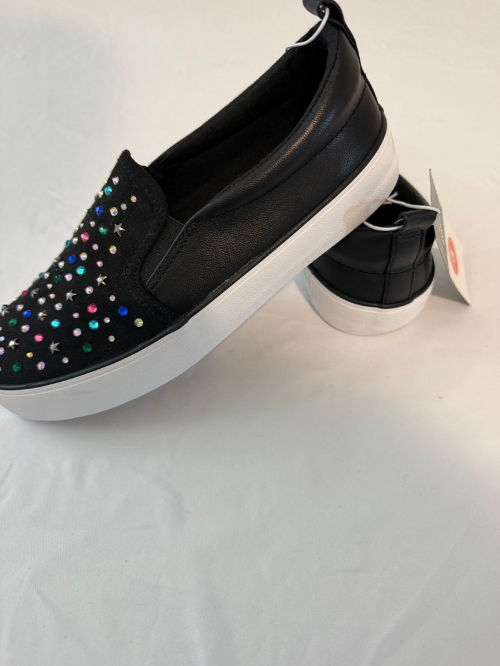 NWT Art Class Girls Hanna Rhinestone Black Slip On Sneakers Size 3 - Picture 4 of 6